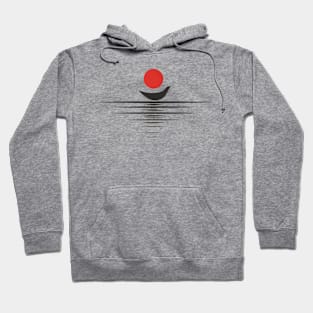 Minimalist Red Sun Horizon Hoodie